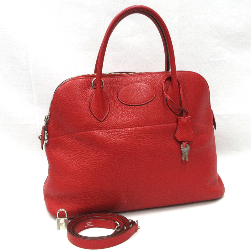 【美品】HERMES／エルメス　ボリード35　トリヨンクレマンス　ルージュカザック　□Q刻印　ショルダーバッグ　800020170