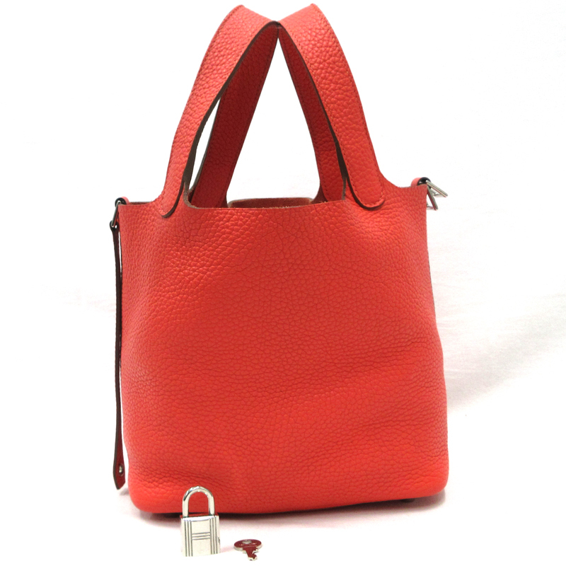 【美品】HERMES／エルメス　ピコタンロックPM トリヨンクレマンス ルージュピヴォワンヌ　□R刻印　ハンドバッグ　800040023