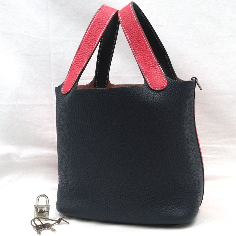 【美品】HERMES／エルメス　ピコタンロックカザックPM トリヨンクレマンス　ローズエクストリーム　D刻印　ハンドバッグ　800040067