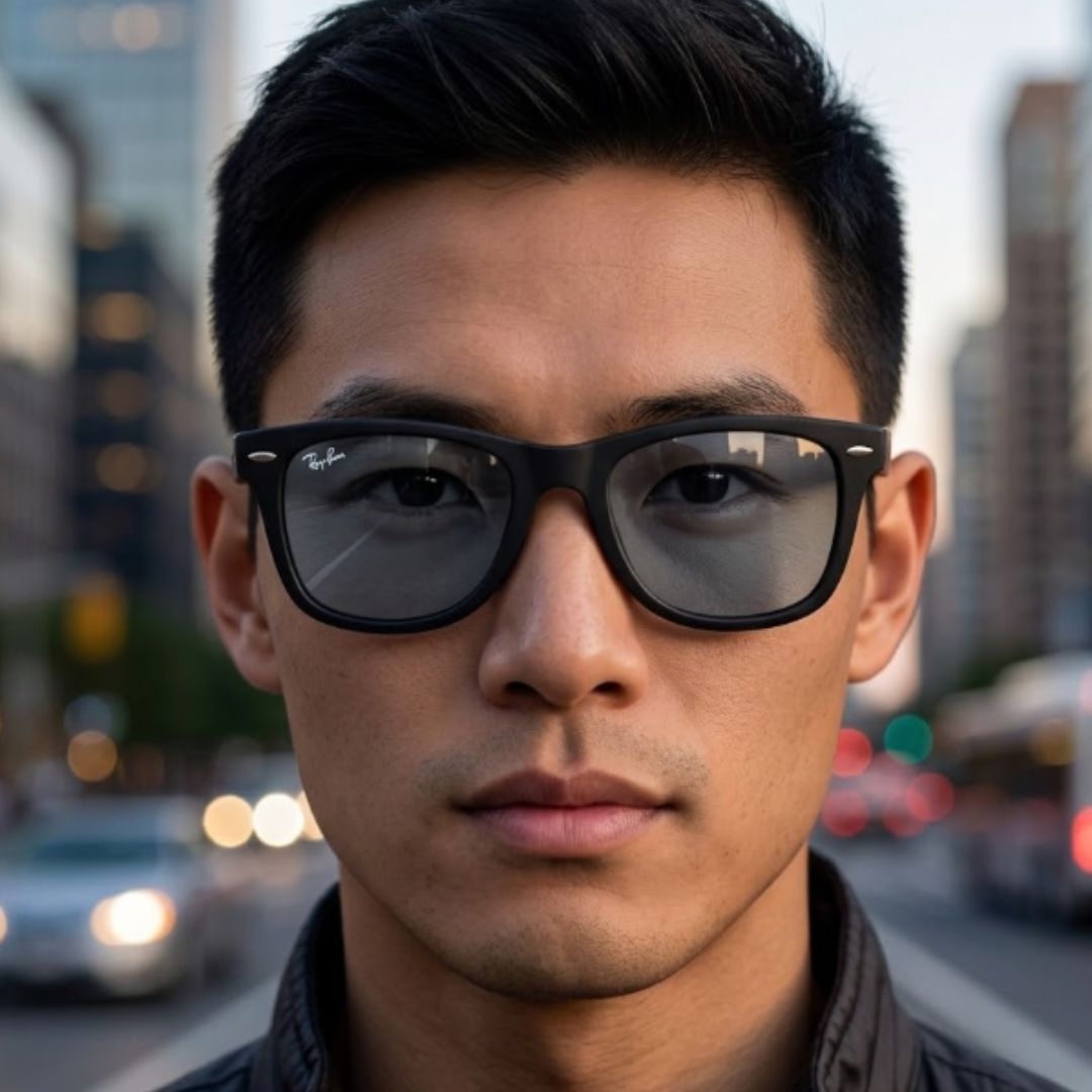「Ray-Ban RB2140-F サングラス ブラック フレーム歪み有 中古品 ケース付き」