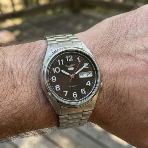 【セイコー5/稼動品/1997年11月製造/ヴィンテージ】SEIKO 5 7S26A-3180 自動巻き ミリタリー ブラック文字盤 21石 デイデイト メンズ腕時計