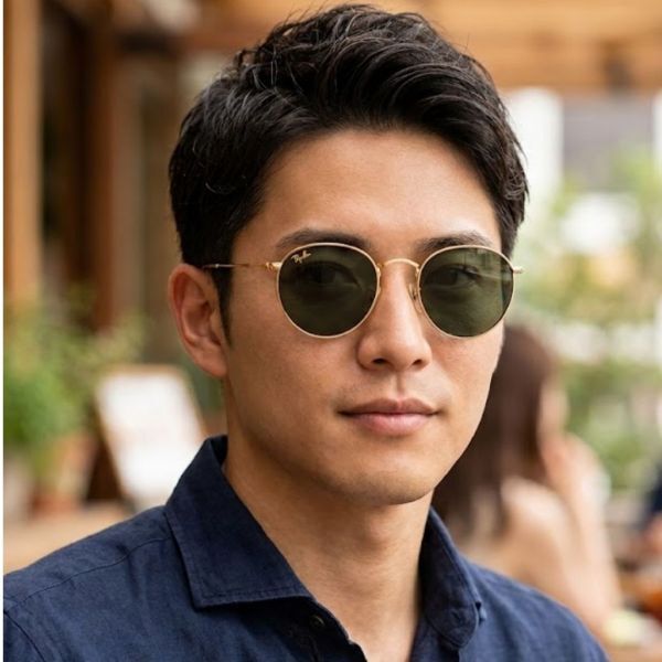 【レイバン/B&L社製/ヴィンテージ】米国製 Ray-Ban ラウンドメタル W0603 G-15レンズ ボシュロム サングラス ゴールド 縄手彫金模様