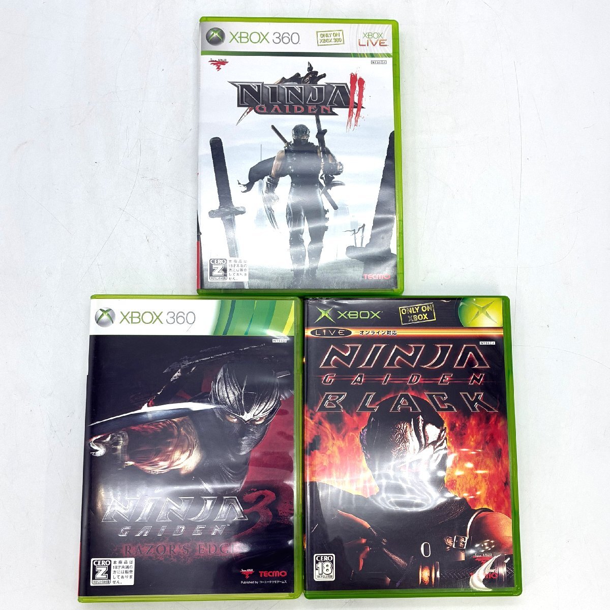 Microsoft/マイクロソフト/Xbox/NINJA/GAIDEN/Ⅱ/3/Razor's/Edge/Black/3点まとめ/ソフト/ゲーム/ホビー/ジャンク/Y006