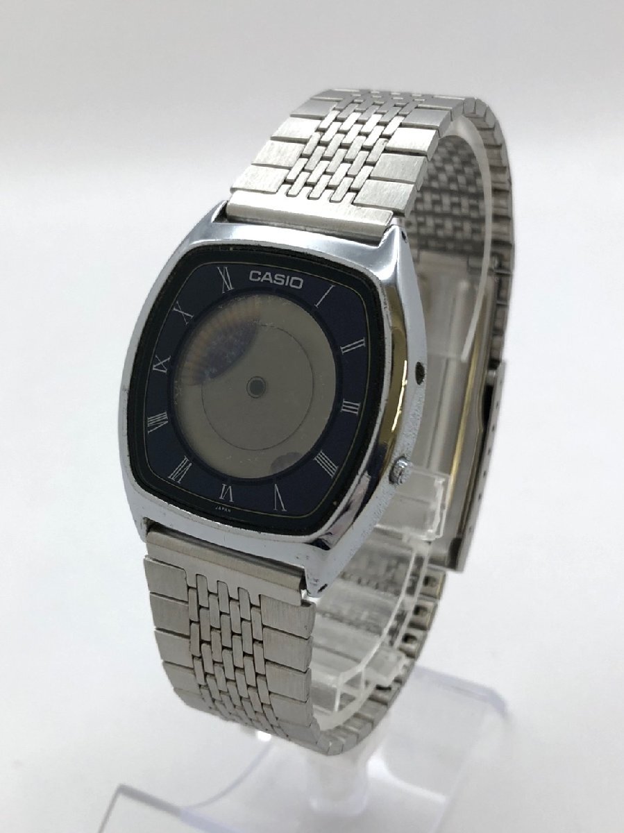 1円～/CASIO/カシオ/電子三針/AN-8/104/3針/ローマン/シルバーカラー/純正ベルト/クォーツ/メンズ腕時計/ヴィンテージ/ジャンク/S009