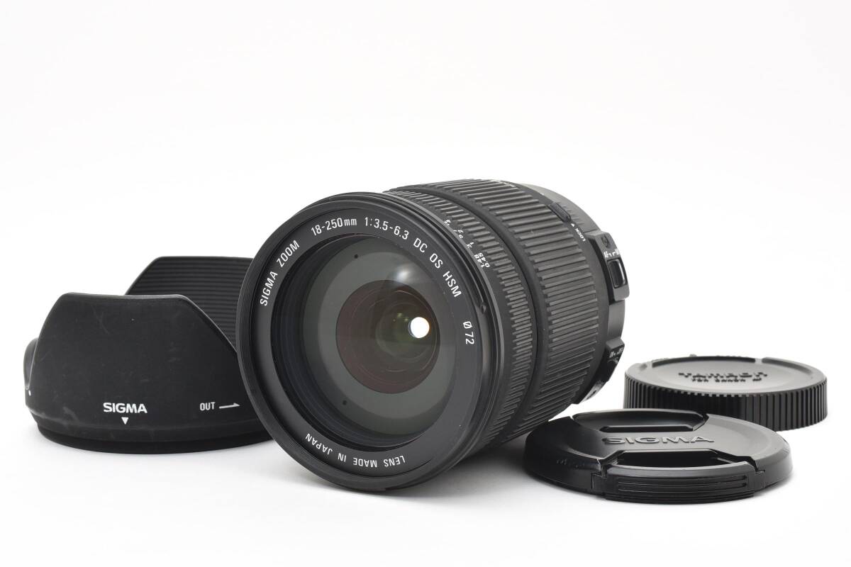 ★動作品★SIGMA シグマ 18-250mm F3.5-6.3 DC OS HSM CANON EFマウント F/Rキャップ付き