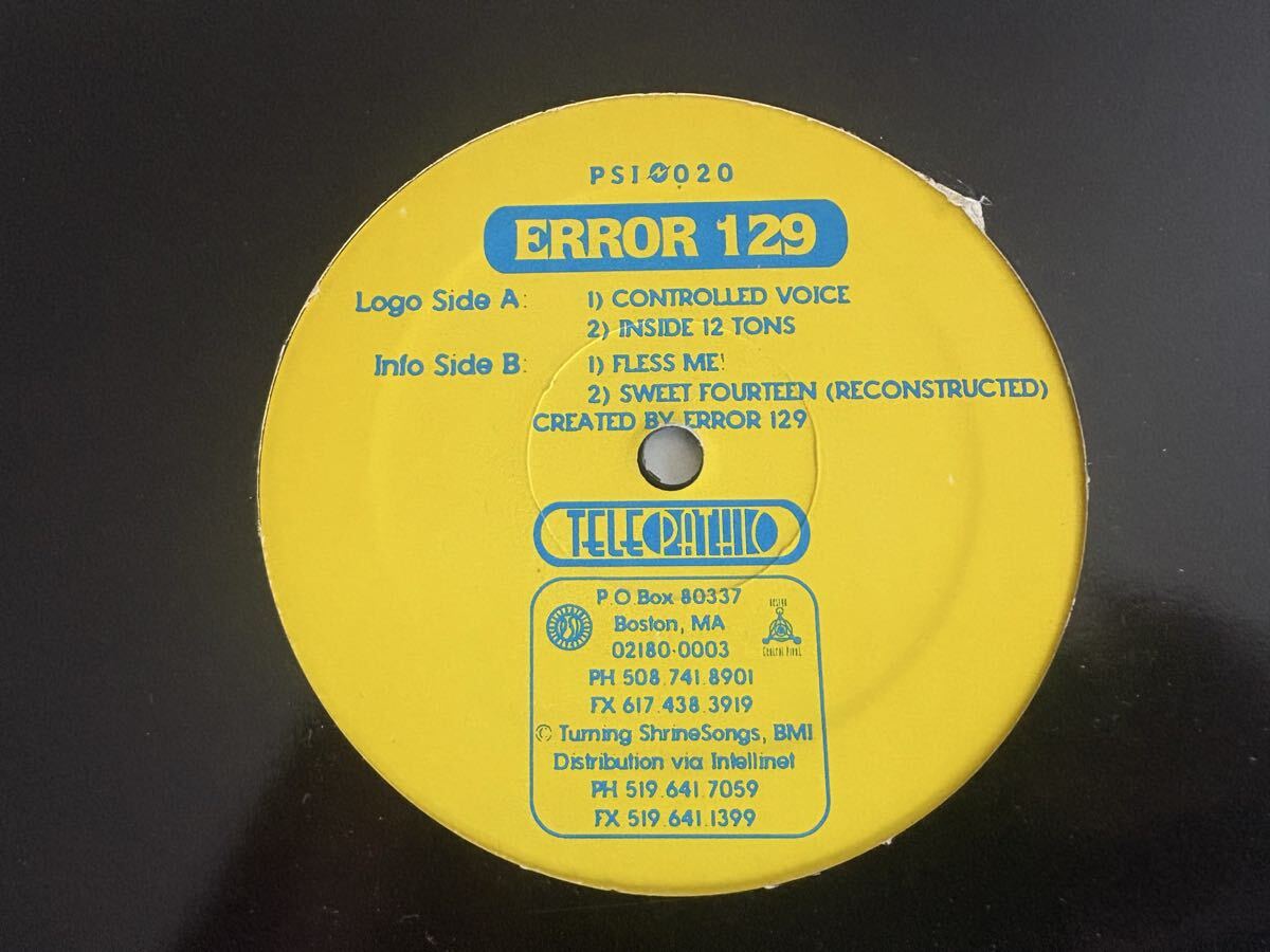 【96年US盤】ERROR 129 / Controlled Voice '12 TELEPATHIC RECORDINGS PSI020 エラー129 TECHNO,MINIMAL,ELECTRO,Honke Rambow,