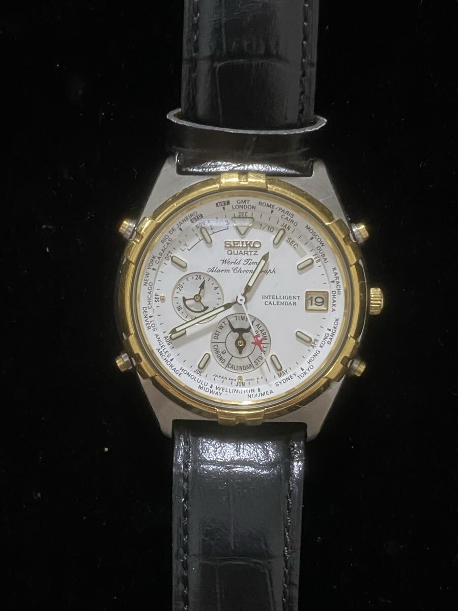 SEIKO 腕時計 6M15-0020 ワールドタイマー