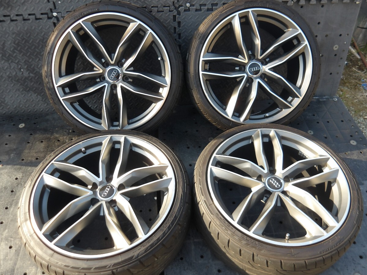 希少必見!!stuttgart AUDI RS s-line 純正 風 ツインスポーク アウディ キャップ付 超バリ溝 NITTO 235/35R19 A4 S4 A5 S5 Q5 TT A6 S6 他