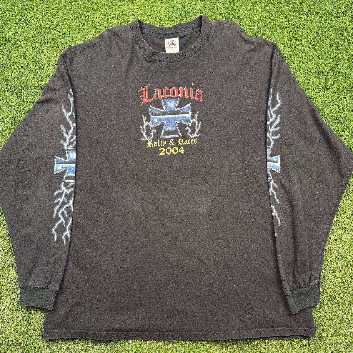 DELTA バイク イベント Laconia 両面・袖長袖 T-sh ロンT メンズ サイズ2XL 古着 b26032903
