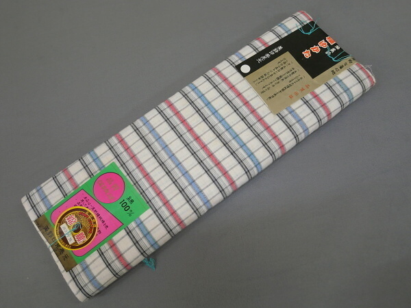 A30-10【凛々】即決 新古品 織ゆかた反物 白 格子 未仕立て品