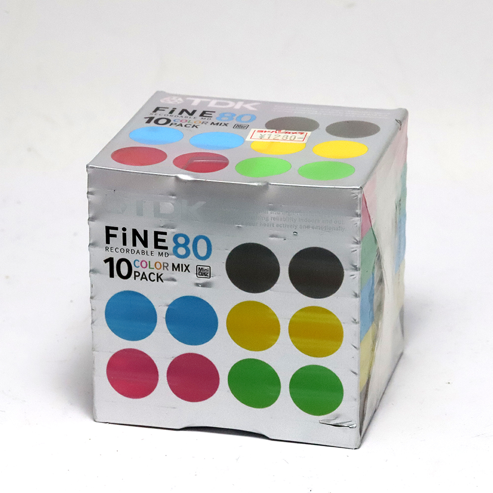 未使用 TDK RECORDABLE MD FINE80 MDミニディスク 80分 COLOR MIX 10枚パック