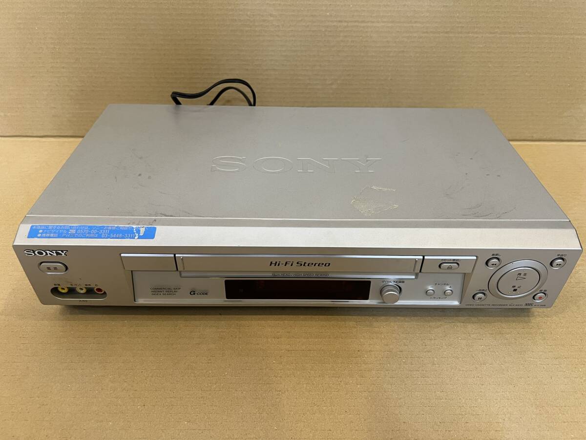 SONY SLV-NX31 VHSハイファイビデオデッキ RCA端子 AVケーブル付き 通電確認 リモコンなし ジャンク品 ビデオデッキ ソニー ♯992