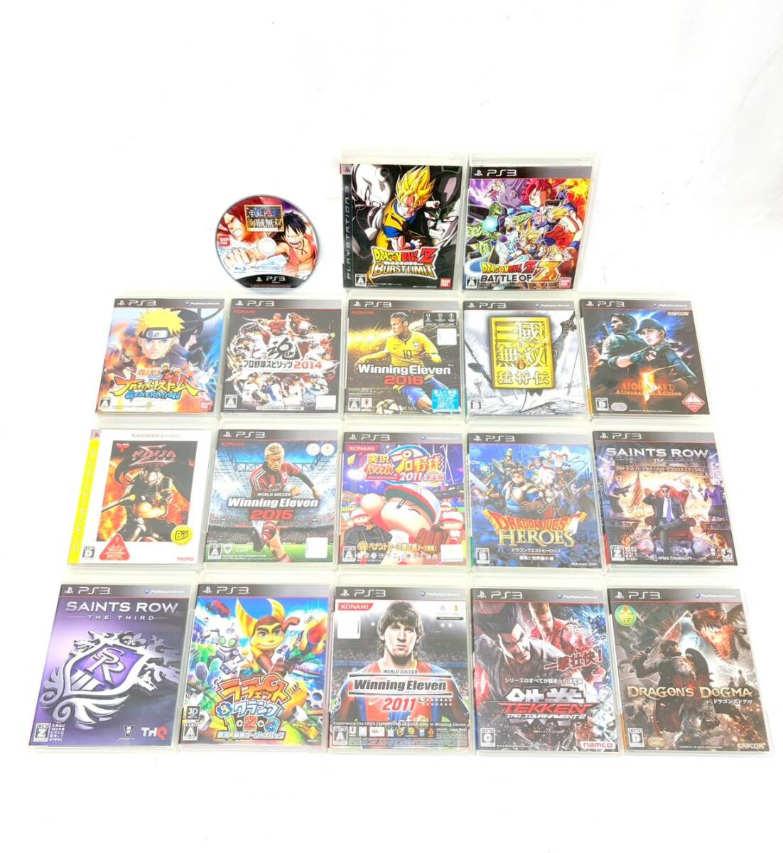 D8125*0.5　PlayStaition3　PS3 ソフト おまとめ18点　ドラゴンボールZ/バイオハザード5/ONE PIECE海賊無双/ドラゴンクエストヒーローズ/他