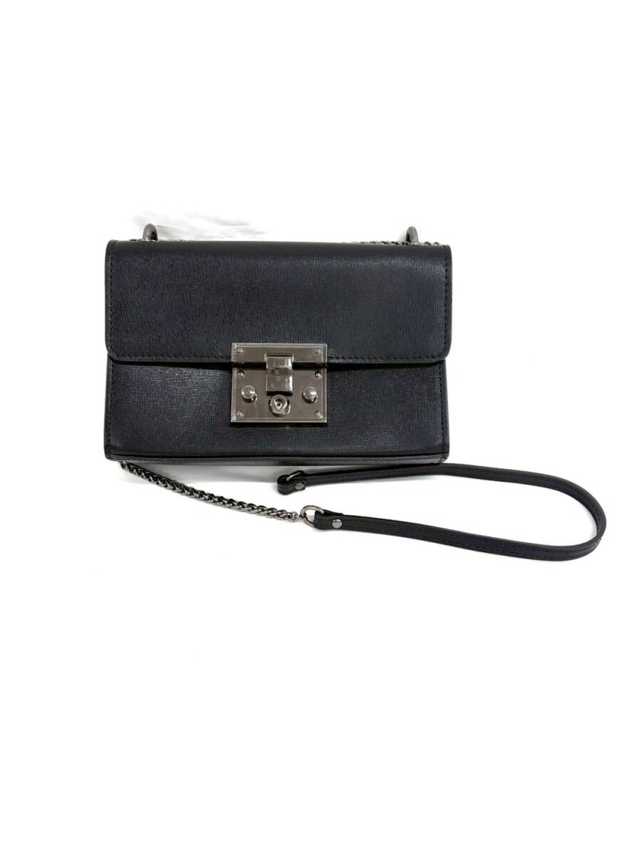 D8108*0.5　CAMELIA ROMA　カメリアローマ　チェーンショルダーバッグ　VERA PELLE　ブラック　鞄　レディース