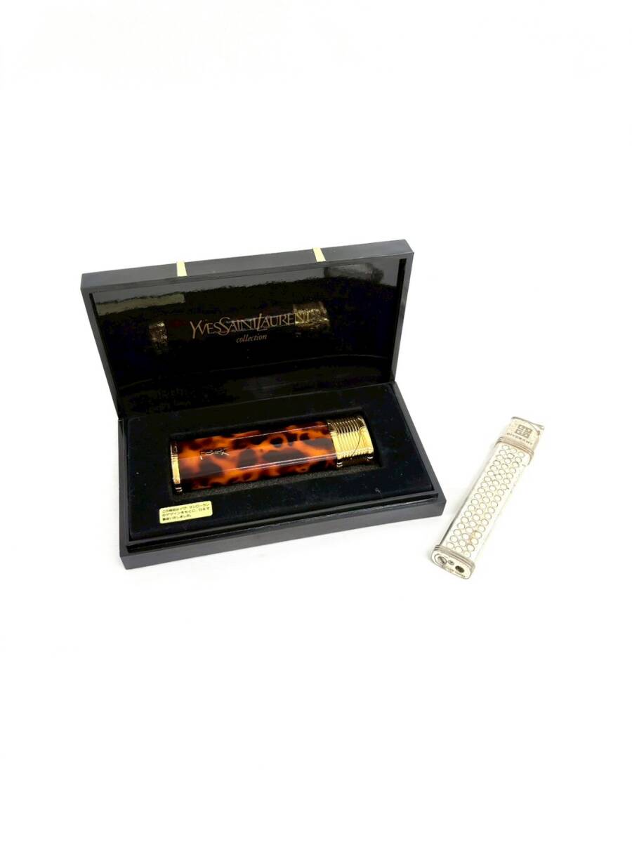 D8121*0.5　Yves Saint Laurent　イヴサンローラン　GIVENCHY　ジバンシィ　ガスライター　おまとめ　2点　喫煙具　喫煙グッズ