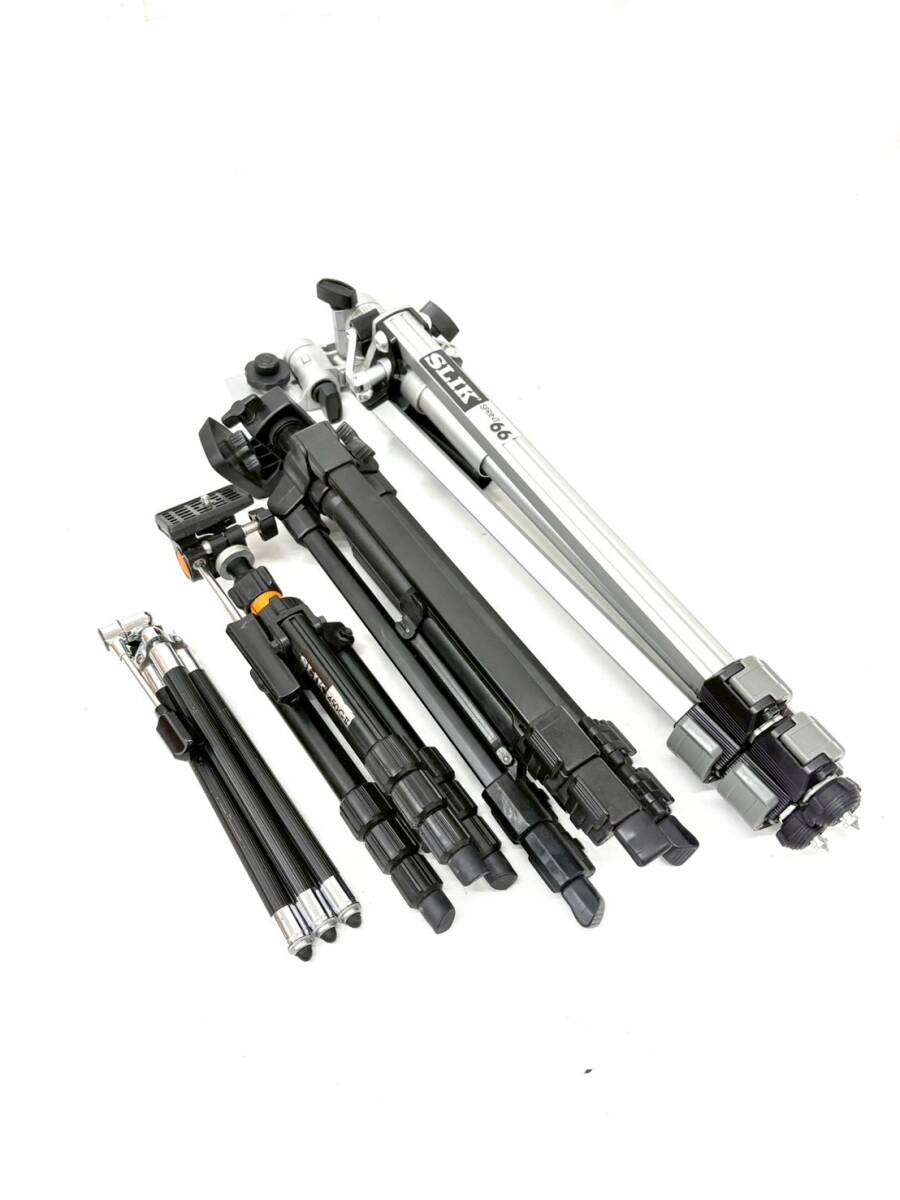 ★104*　1円スタート!!　三脚　おまとめ4点　SLIK/450G-Ⅱ　SLIK/SPRINT66　LUFT/HK-1400V　カメラアクセサリー　