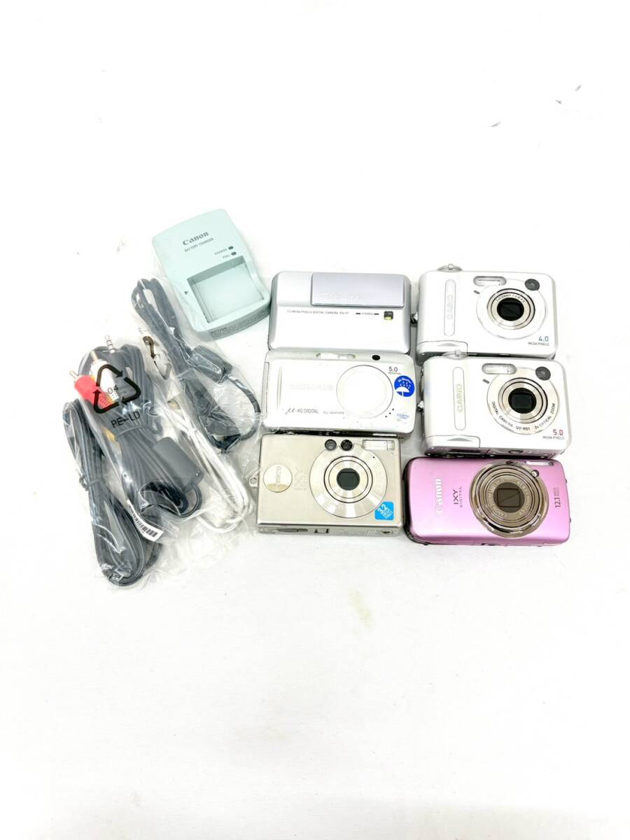 ★105*　コンパクトデジタルカメラ　おまとめ6点　Canon IXY　CASIO EXILIM　OLYMPUS　