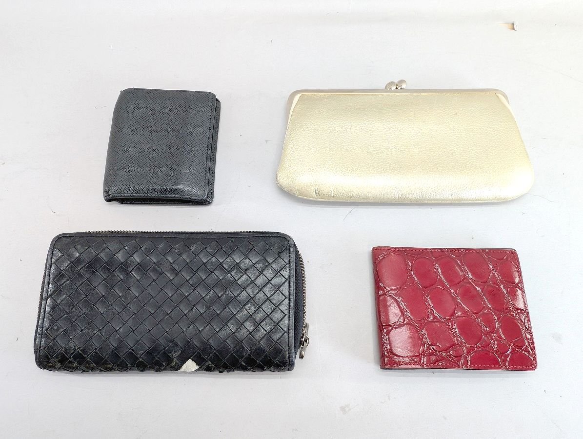 訳あり 長財布・折財布 4点まとめて LOUIS VUITTON ルイヴィトン バーバリー ボッテガ アンテプリマ 難あり品含む[03-7843
