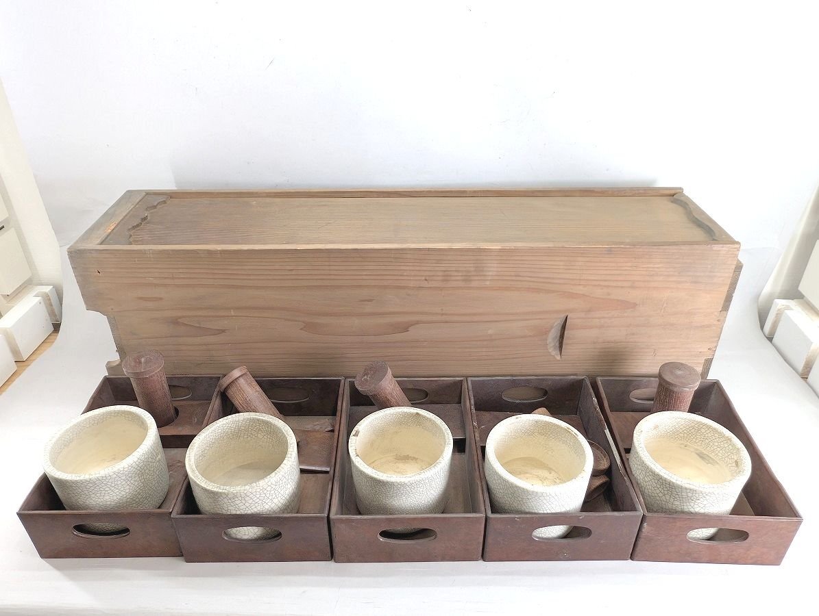 煙草（莨）盆 5組揃 専用箱付 喫煙具 保管品[03-7612