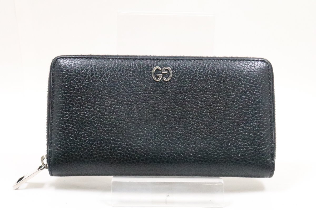 GUCCI GGロゴ 長札財布 473928 黒色 中古品