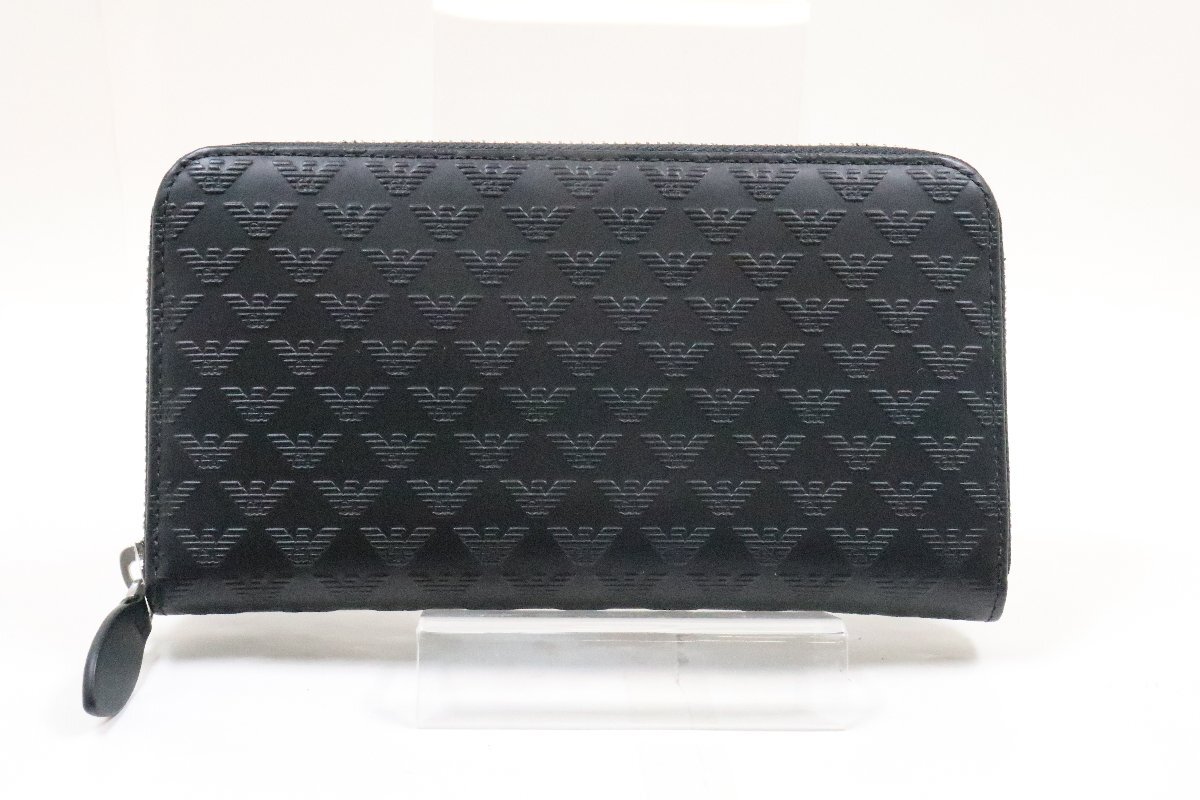 エンポリオアルマーニ 3方ファスナー長財布 黒色 未使用品