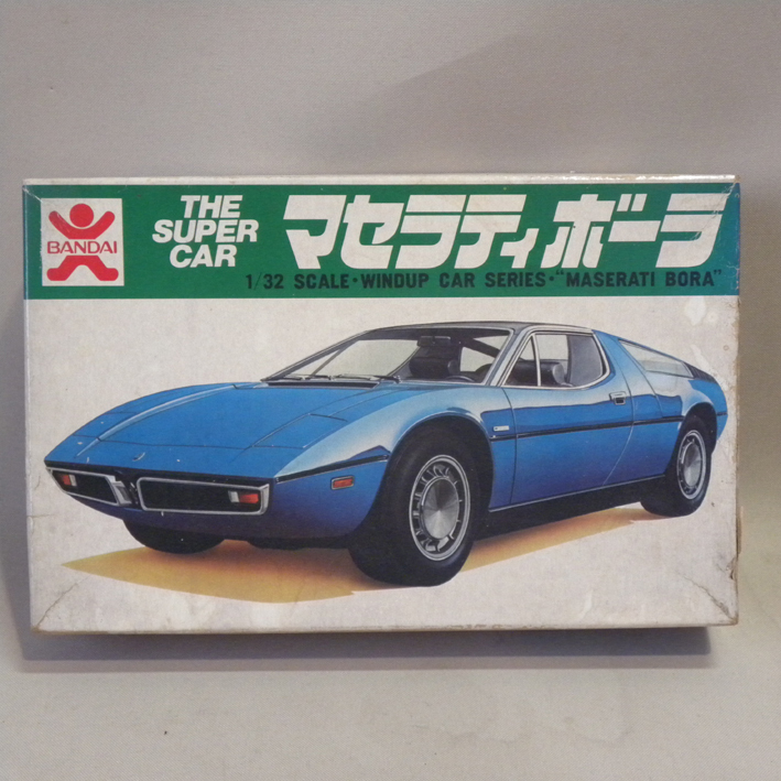 【未組立品】1970年代 当時物 旧バンダイ 1/32 マセラティ・ボーラ プラモデル ( 古い 昔の 昭和レトロ ビンテージ 旧車 スーパーカー