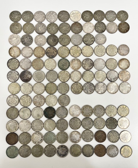 ★100円銀貨 額面11300円★ 鳳凰28枚 東京オリンピック45枚 稲穂40枚 計113枚 総重量約541.6g