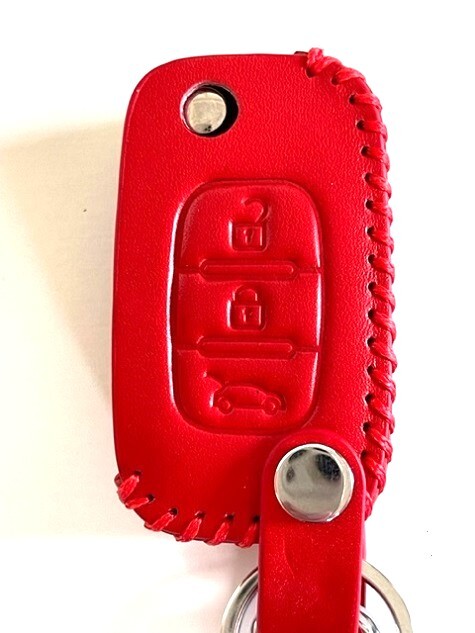 牛革ジャストFIT スマートフォーツー スマートキーケース 赤色 ルノースマート キーケース スマートフォーフォー キーケース1
