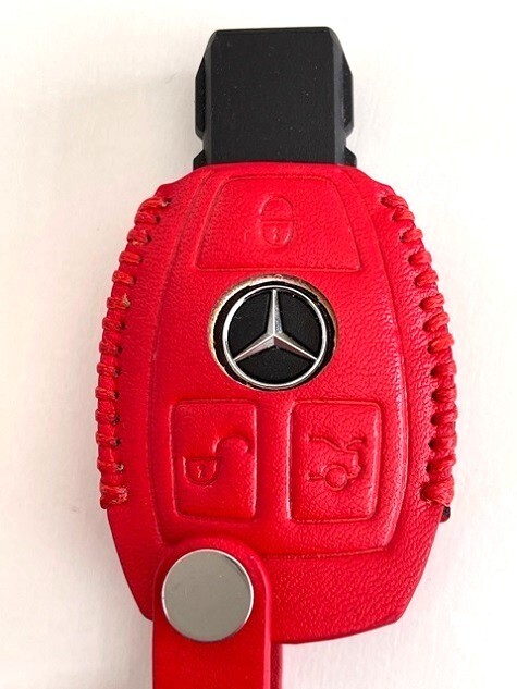 牛革ジャストに収まる ベンツ スマートキーケース W221 赤色 ベンツ キーケース Benz キーケース 1