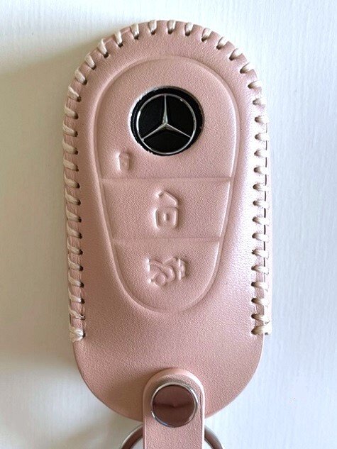 牛革ぴったりフィット ベンツ スマートキーケース W223 ピンクベージュ色 ベンツ キーケース W223 キーケース BENZ キーケース 1