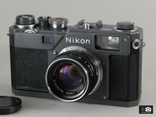 実用美品 Nikon S4 ダークグレー軍艦色＋Nikkor H 5cm F2レンズ、シャッター調整済 距離計OK レンジファインダー