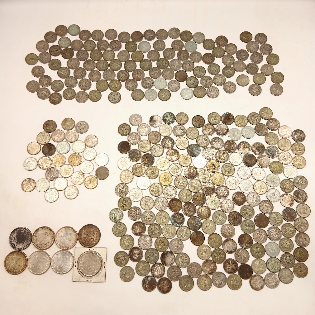 【AO-40】日本古銭　1000円銀貨　100円銀貨　310枚おまとめ　総重量約1605.1g　五輪　稲穂　鳳凰　1000円×8枚　100円×302枚　記念硬貨