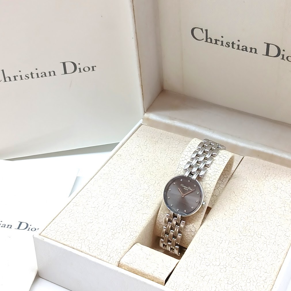 【AO-32】Christian Dior　Bagheera　クリスチャンディオール　バギラ　D44-120　レディース腕時計　QUARTZ　シルバーカラー　ケース付