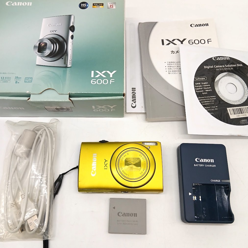 【K-32】通電確認済　Canon　キヤノン　IXY 600F　イクシー　PC1676　デジカメ　ZOOM LENS 8xIS　5.0-40.0mm　1:3.0-5.9　バッテリー　箱付