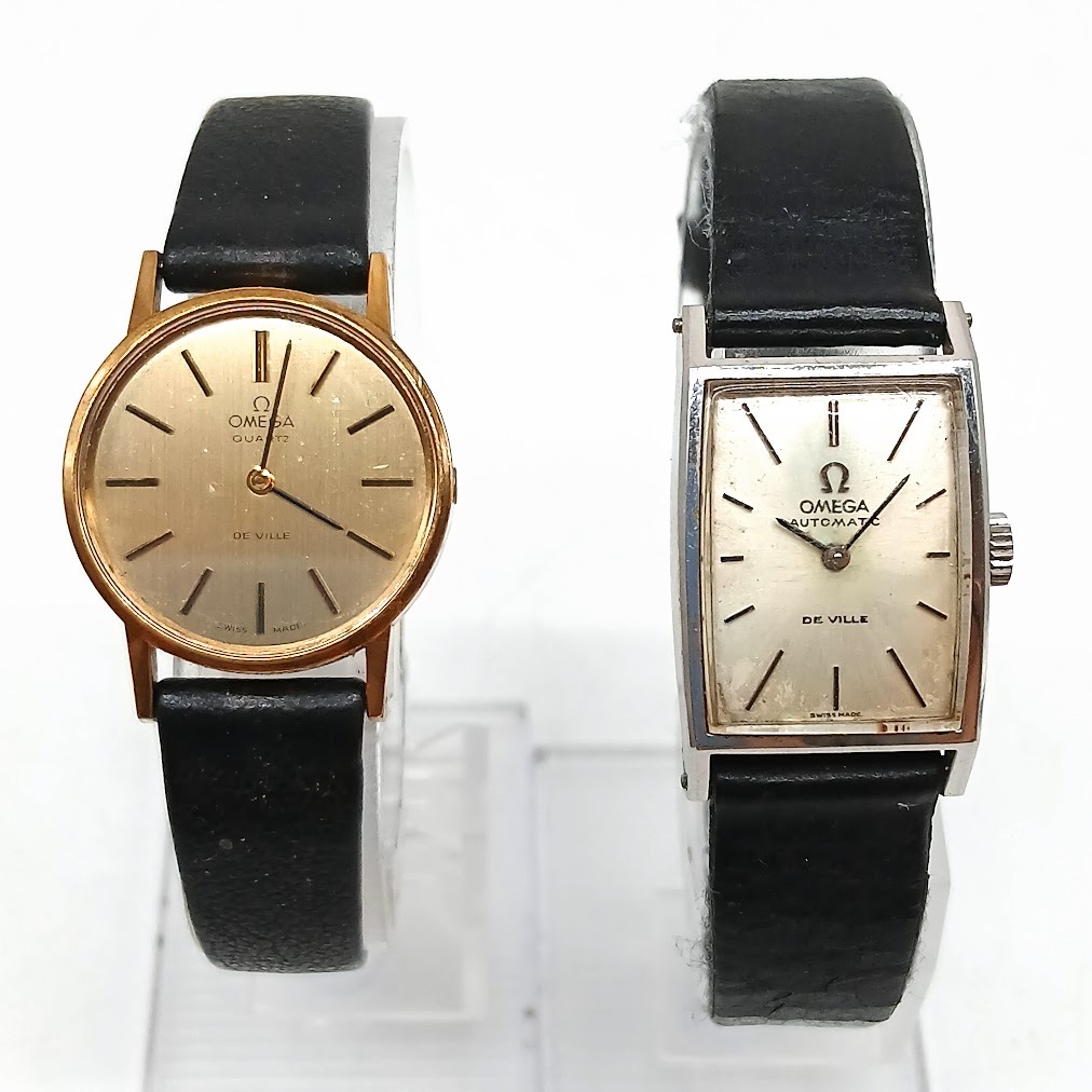 【AO-33】OMEGA腕時計2品おまとめ　DE VILLE　デビル　AUTOMATIC　QUARTZ　クォーツ　レディース腕時計　ドレスウォッチ　ブランドウォッチ