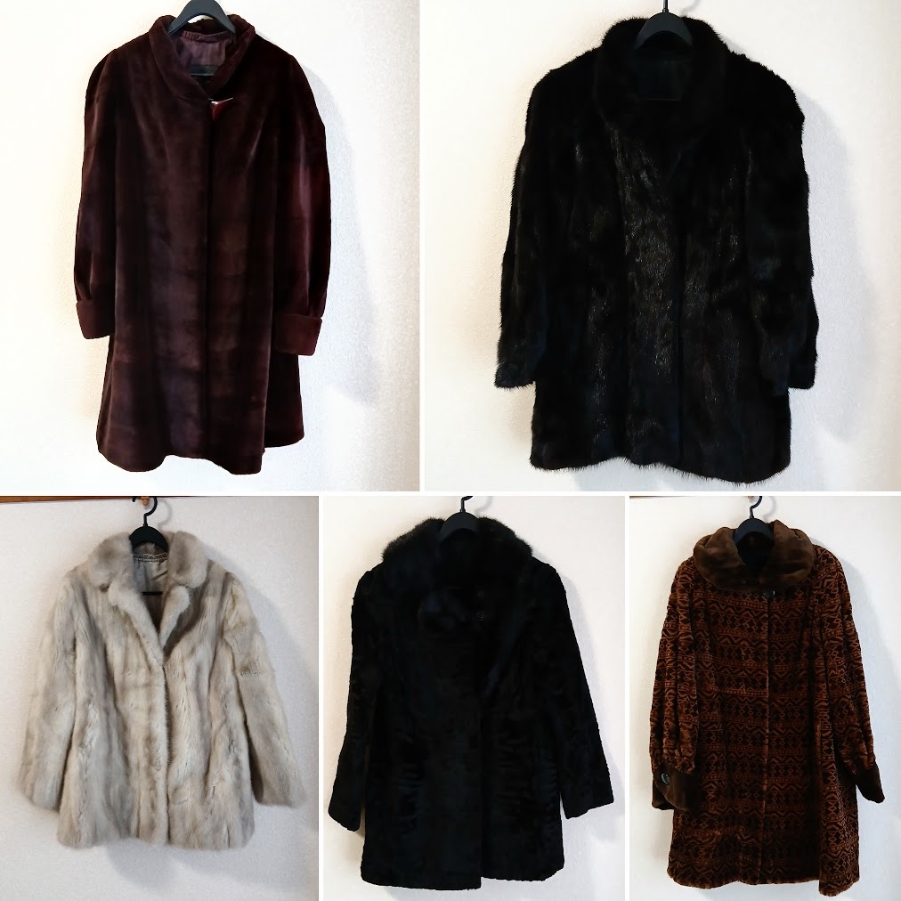 【S-12】毛皮5品まとめ　Clair de Lune BY EMBA　エンバ　MG Sable FUR　セーブルファー他　ハーフ/ミドルコート　リアルファー　アウター
