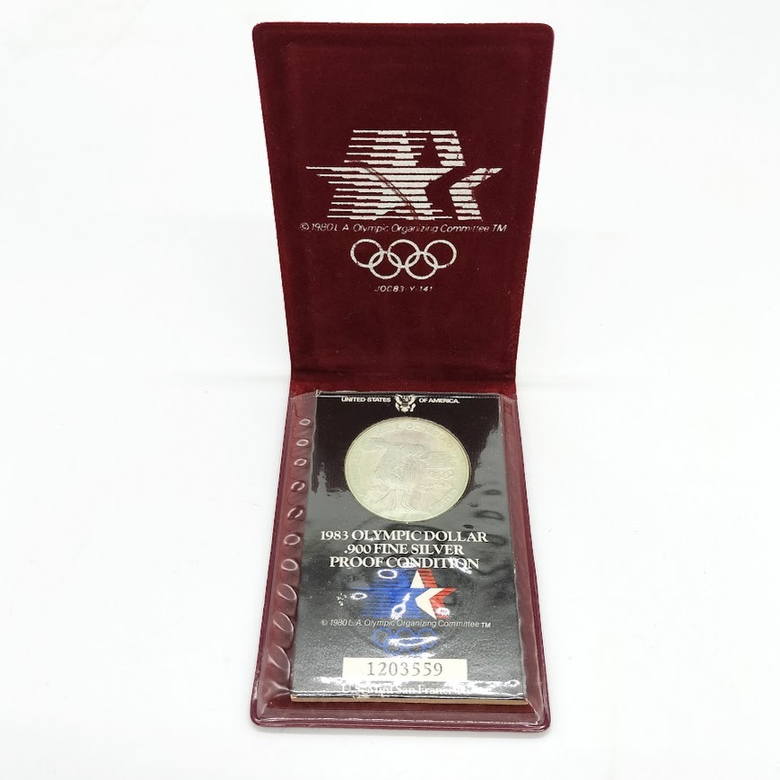 【AH-11】1983年　ロサンゼルスオリンピック　記念硬貨　1ドル銀貨　アメリカ　OLYMPIC DOLLAR .900 FINE SILVER PROOF　重量26.73g(表記)