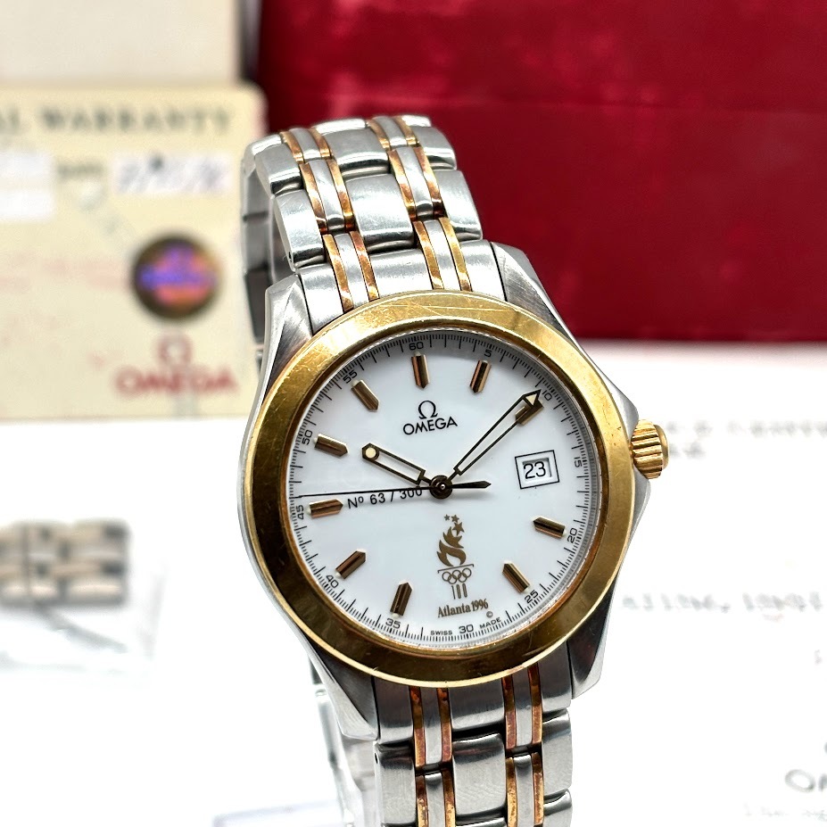 【AN-5】稼働　OMEGA　SEAMASTER　2311.22　SS×YG　コンビ　Atlanta1996　300個限定　No63/300　デイト　オメガ　シーマスター　付属多数