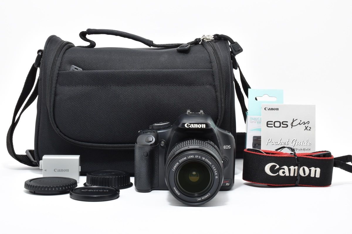 ★良品★【ショット数 10374回】 キヤノン CANON EOS KISS X2 + EF-S 18-55mm IS レンズキット OB4000 #60