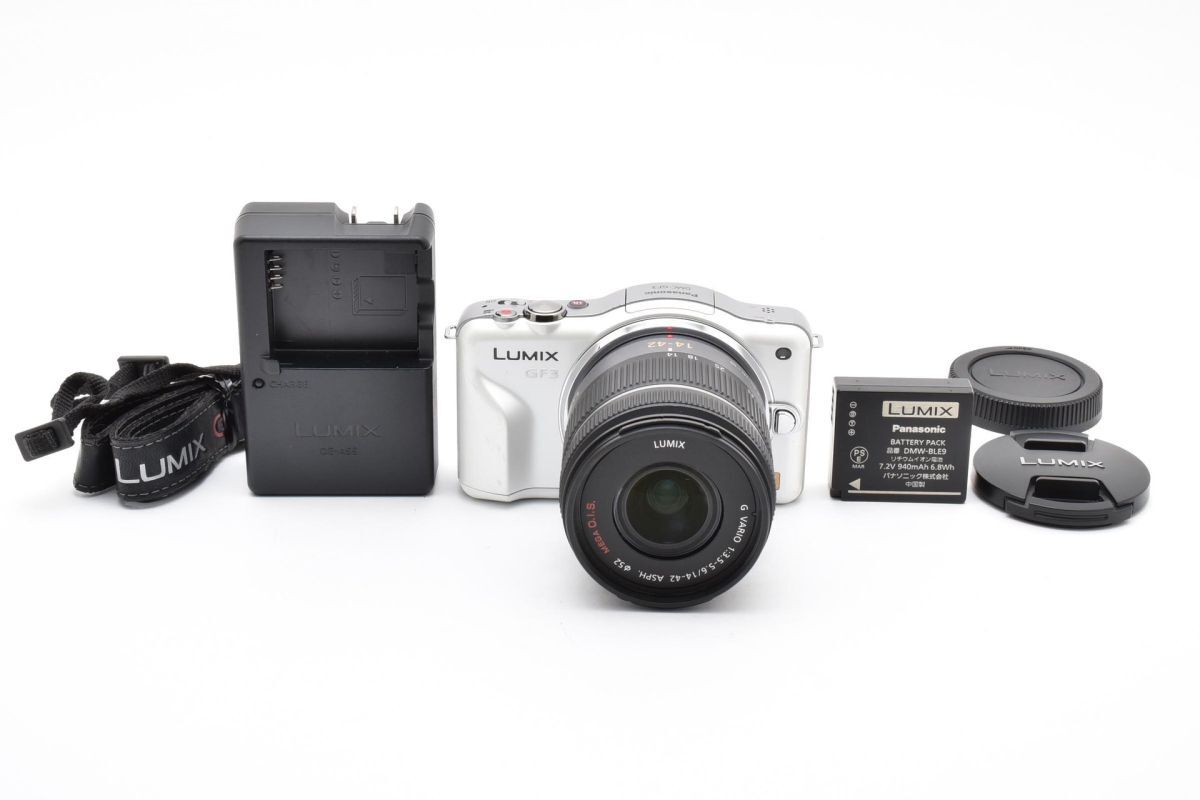 ★美品★ 【ショット数 3176回】パナソニック PANASONIC DMC-GF3 + H-FS014042 標準レンズキット OB4008 #100