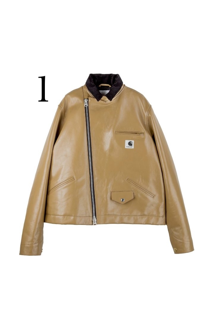 ［1］伊勢丹限定カラー sacai Carhartt WIP Leather Jacket ベージュ　25-03857M サカイ カーハート レザージャケット 2025
