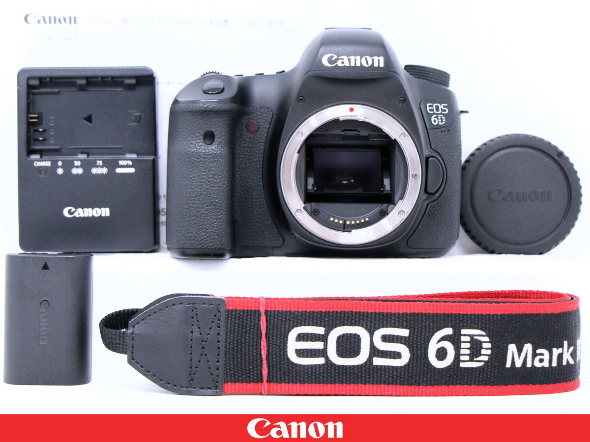【美品】Canon キャノン EOS 6D ボディ 純正バッテリー 充電器 ストラップ 保証書付 シャッター数3.5万回台フルサイズ一眼レフカメラ