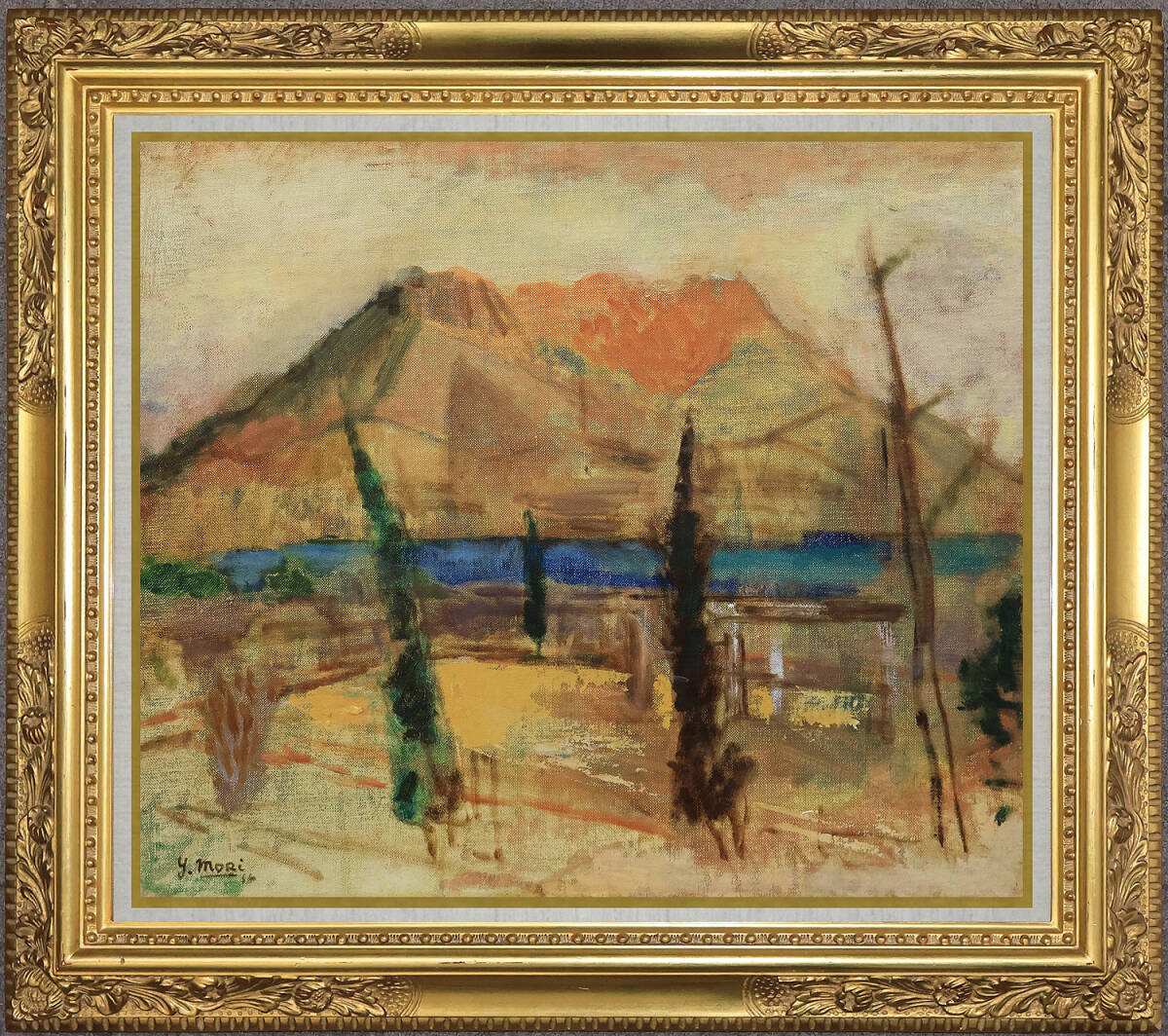 真作保証 森芳雄10号モダン最高傑作 年鑑1300万宮内庁買上イギリス王室寄進の栄 没後30年展開催中！サロンドートンヌ入選フランス画壇活躍