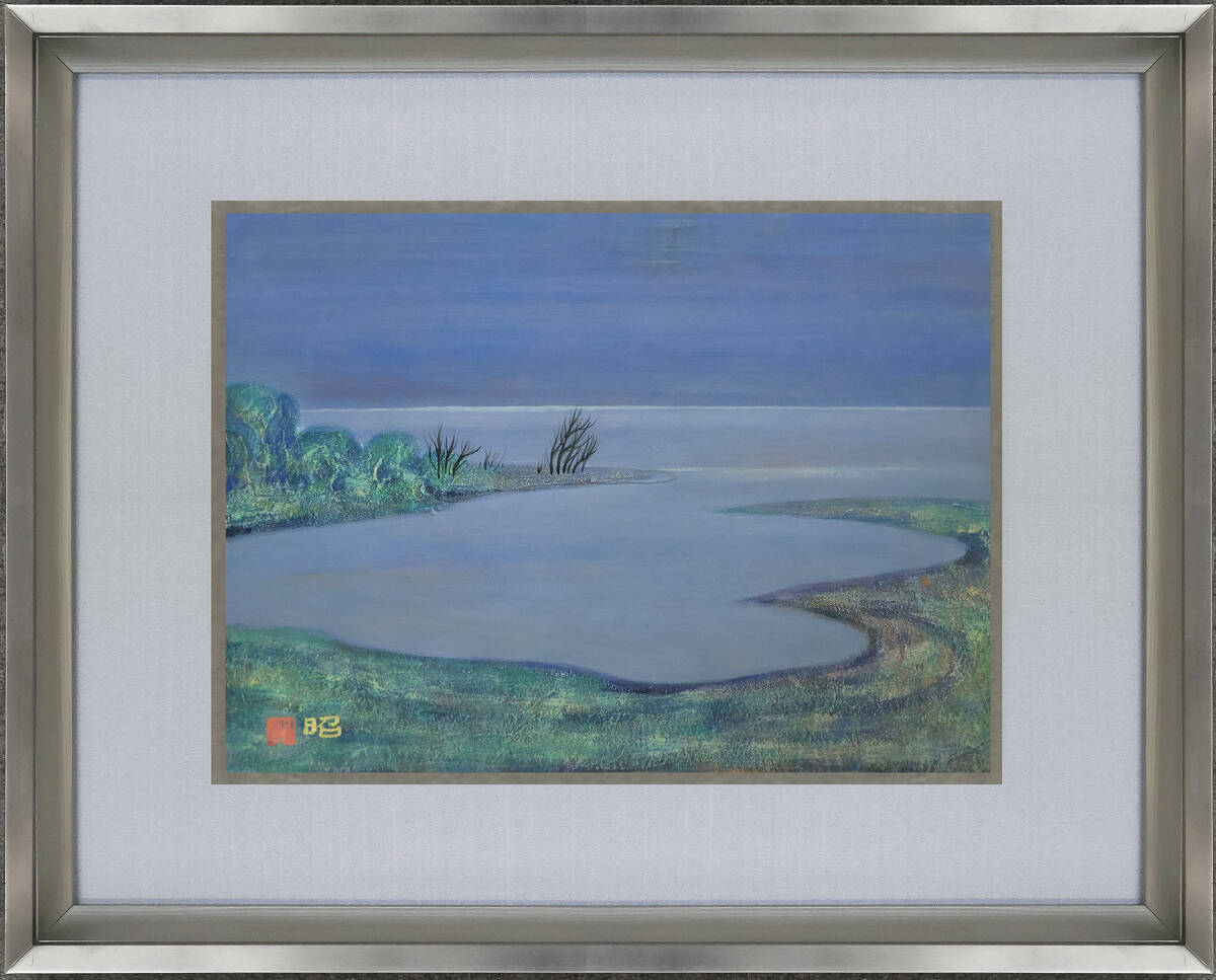 真作保証 下保昭４号海を望む 名鑑８００万京都市文化功労者 京都府文化賞 東京国立近代美術館山種美術館蔵 富山県出身 幽玄なる最高傑作