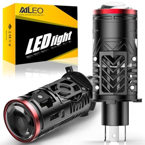 AILEO H4 LED プロジェクターヘッドライトバルブ 第2世代 ミニレーザープロジェクター搭載 爆光 20000LM 60☆