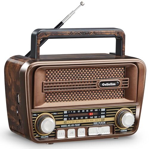 Gelielim ラジオ ポータブルラジオ FM/AM/SW/短波ラジオ 小型 USB/SDカード対応 電池/USB充電 MP3☆