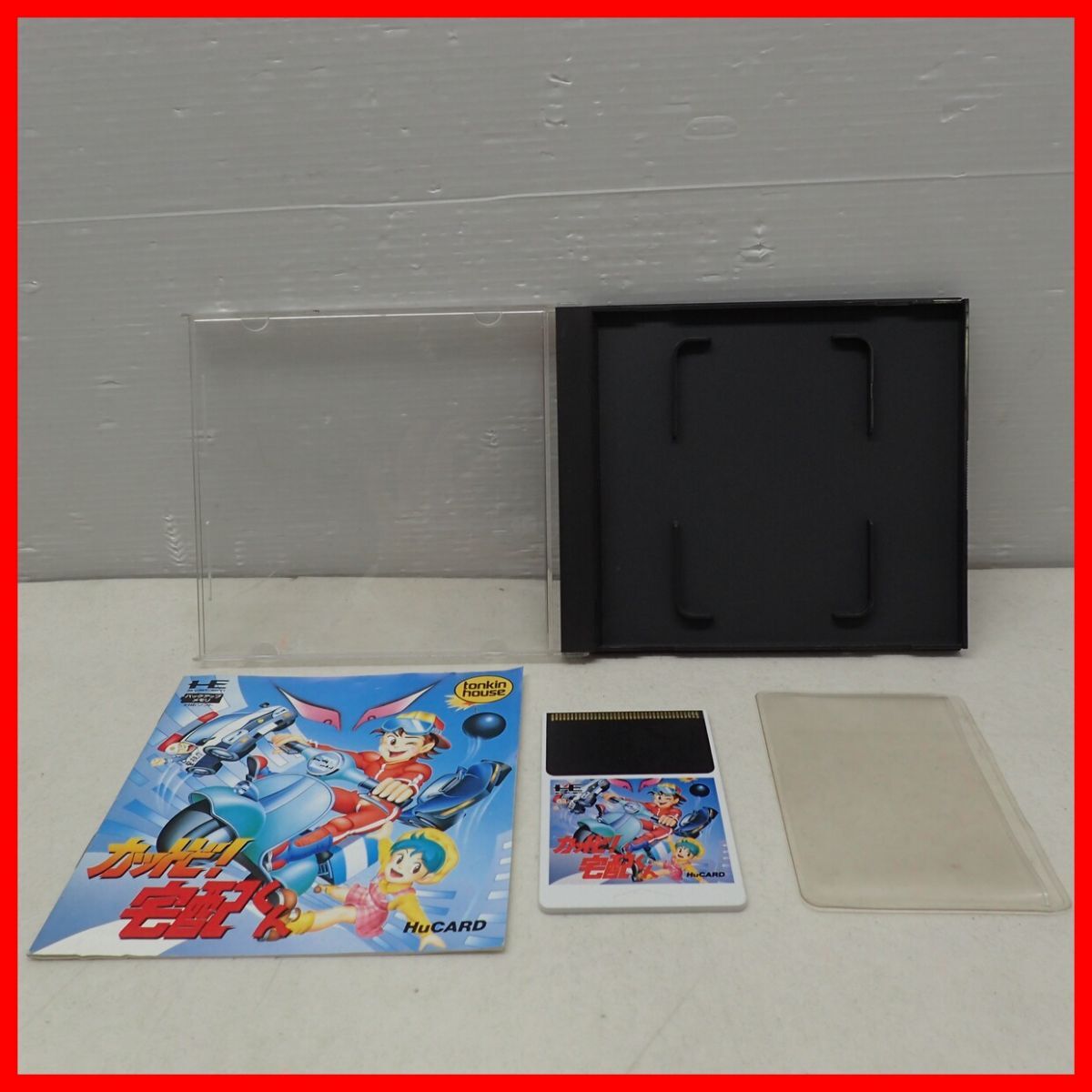 動作保証品 PCE PCエンジン Huカード カットビ宅配くん tonkinhouse トンキンハウス 箱説付【PP