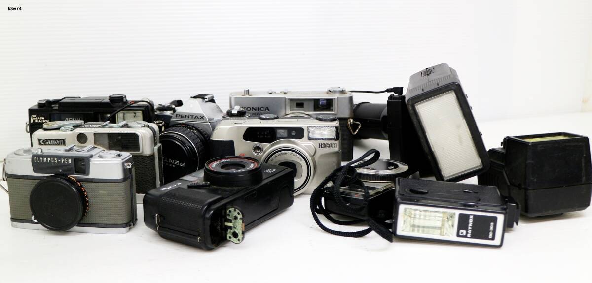 K3w74 カメラ等おまとめ PENTAX OLYMPUS FUJIFILM CANON RICOH 他 動作未確認 80サイズ