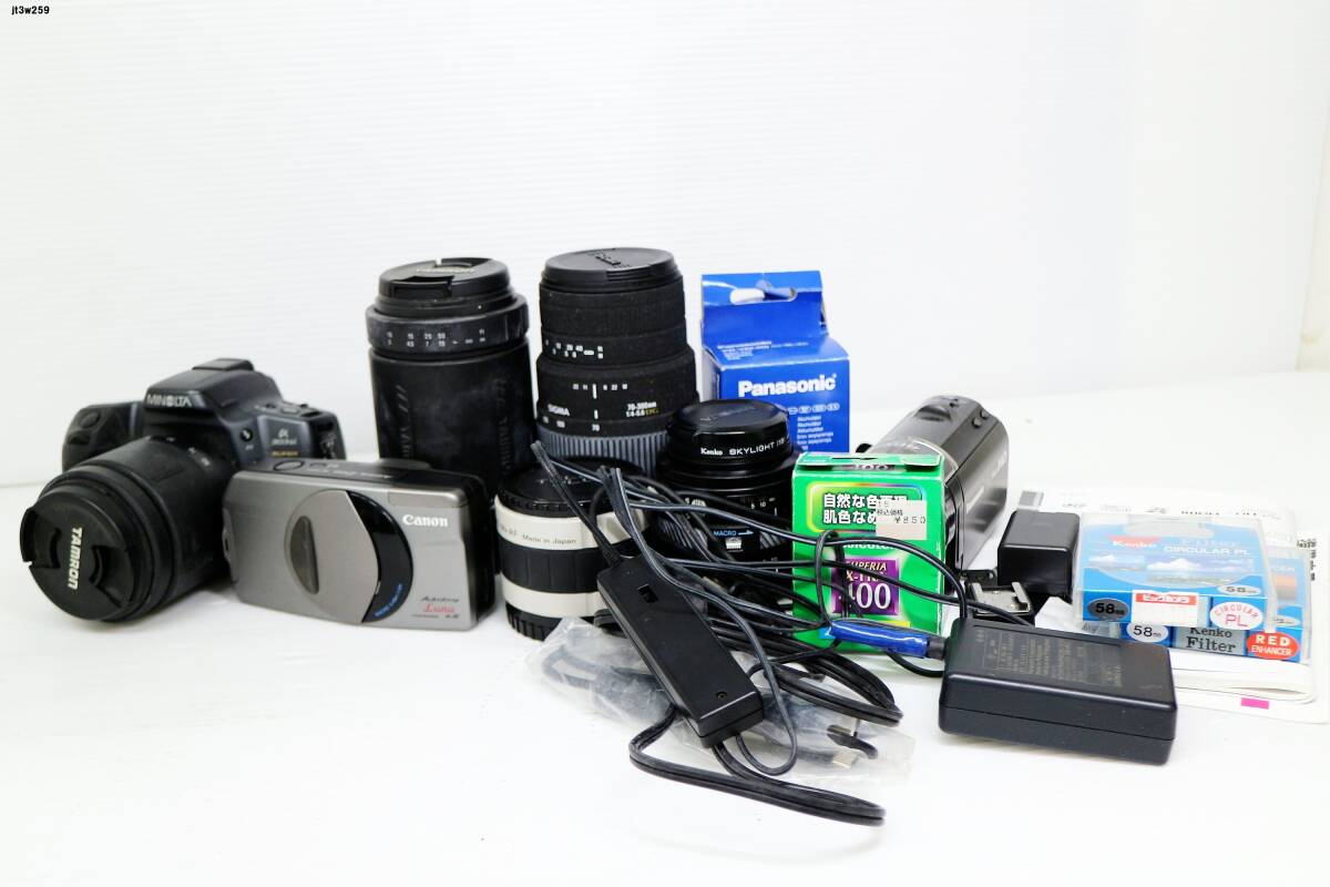 JT3w259 カメラ等おまとめ MINOLTA CANON Panasonic TAMRON SIGMA カメラ レンズ他 動作未確認 80サイズ