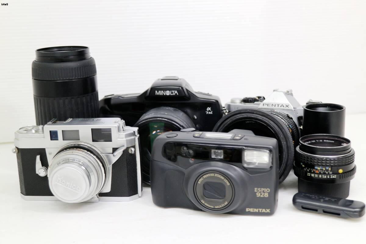 K4w9 カメラ等おまとめ KONICA PENTAX MINOLTA 他 カメラ レンズ 動作未確認 80サイズ